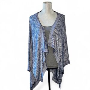 Banana Republic long sleeve Duster wrap cardigan heather blue greyish NWOT